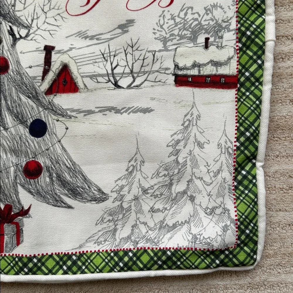 Like New Michel Design Works Throw Pillow Season Greetings Holiday Insert Inclu